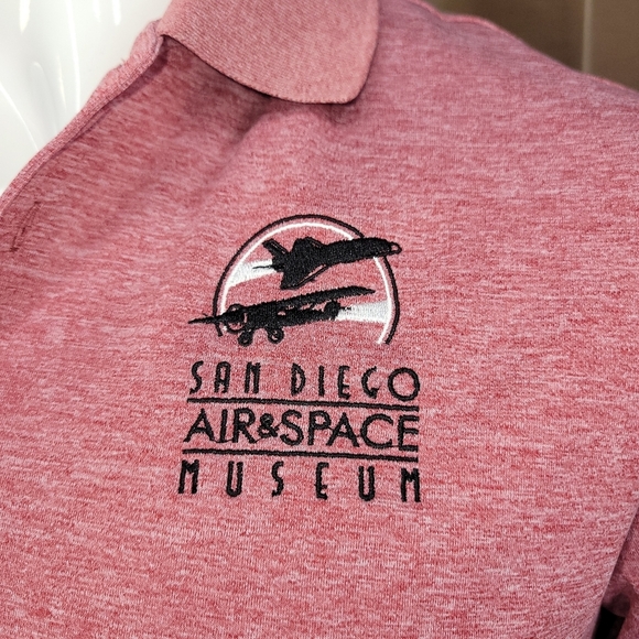 San Diego Air & Space Museum Men's Adidas Polo Shirt - Size: Medium- NWT - Picture 4 of 11